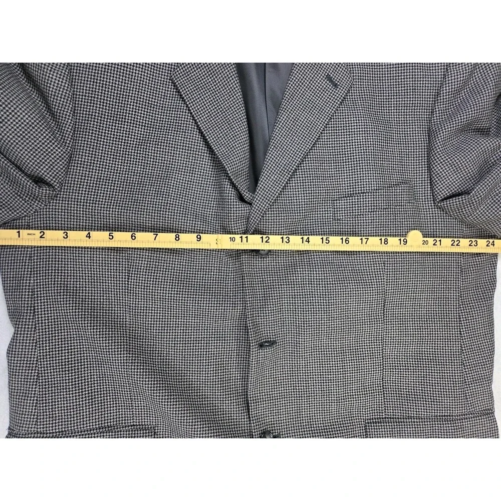 Bert Pulitzer Blazer 48R Gray Houndstooth Sport Coat Classic Big Mens Jacket...